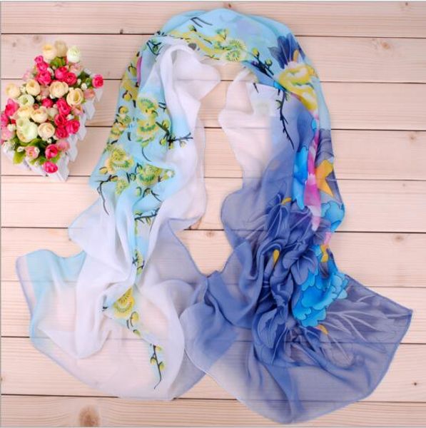 

2017 NEW Style Female Subshrubby peony Flower Long Sunscreen Scarf 10Colors Summer Amazing Solid Magpie Leaf Print