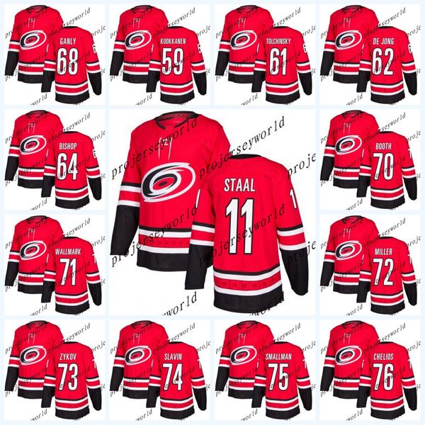 

Carolina Hurricanes Jerseys 2017-2018 Season 71 Lucas Wallmark 81 Nick Schilky 62 Brendan De Jong 64 Clark Bishop Hockey jerseys