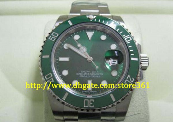 

store361 new arrive watches automatic mens watches 116610lv hulk ceramic green dial/bezel new style, Slivery;brown