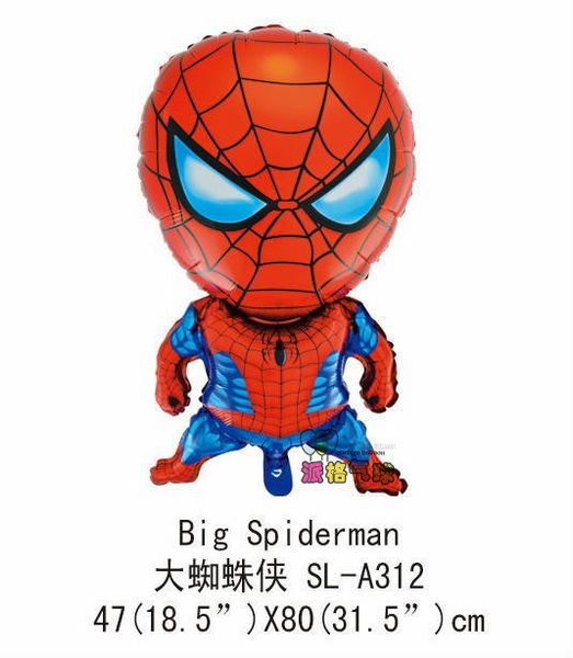 

10 шт. / Лот бесплатная доставка 80 см * 47 см большой размер герой-паук воздушные шары
