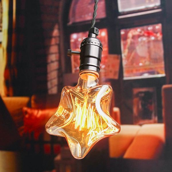 

wholesale- kingso e27 40w 13 anchors heart/star retro vintage edison filament light tungsten bulb lamp ac220v