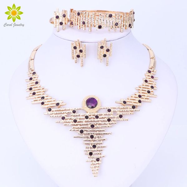 

2017 new exquisite dubai jewelry set gold color nigerian wedding african beads jewelry set for costume new design, Slivery;golden