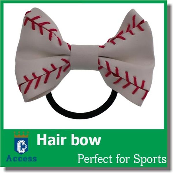 

2017 baseball hair bow made from real softball. you pick colors, Golden;silver