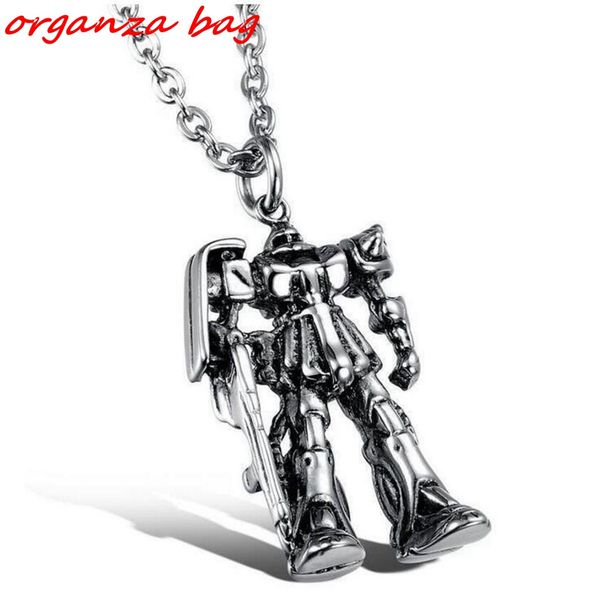 

MIC 10pcs fashion Antique silver alloy robot Charm Pendant Necklace Men's Necklace