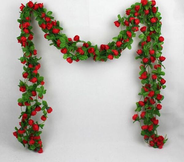 Имитация цветочной цепочки, шелковый цветок из ротанга, 2 метра, пластиковый цветок, чайный пакетик, лоза, 20 шт./лот