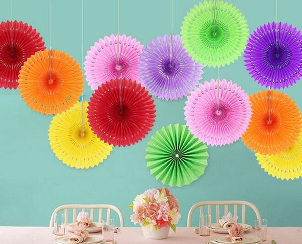 

showers wedding party birthday festival tissue paper cut out paper fans pinwheels hanging flower paper crafts
