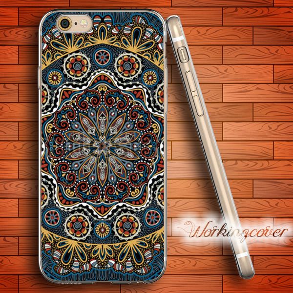 

coque luxury mandala 2018 soft clear tpu case for iphone 6 6s 7 plus 5s se 5 5c 4s 4 case silicone cover