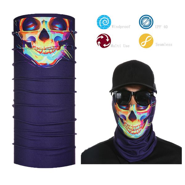 

wholesale- 2017 multifunctional seamless tube skull bandana face shield, Blue;gray