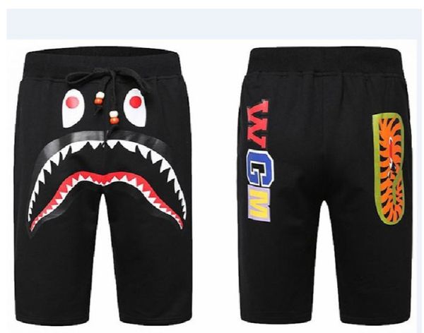 

Summer Mens Sportswear beach short Pants Jogger causel Loose Crewneck Bird OVO Drake Black Hip Hop stusay Men Shark mouth print short pants