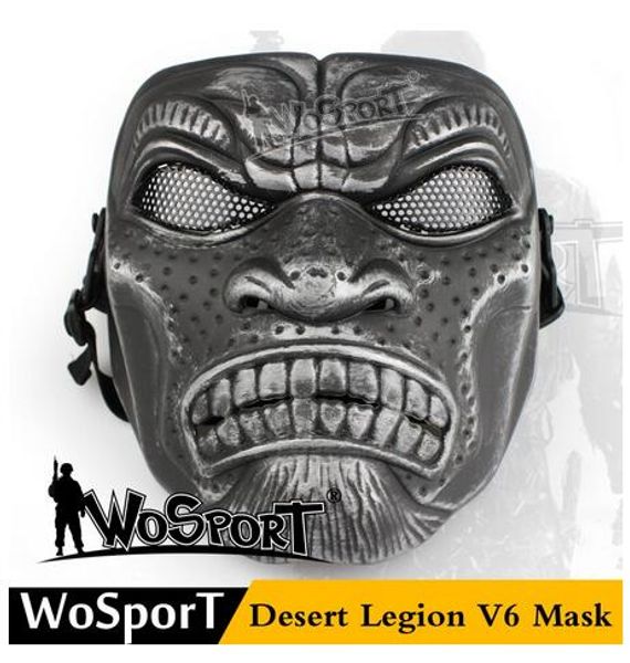 

popular wosport desert legion v6 mask outdoor cs game military training paintball protective steel net training mask ,camouflage color