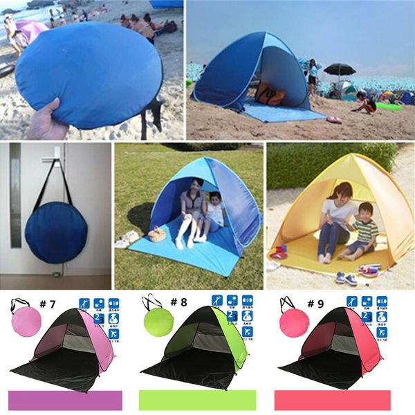 

summer tents quick automatic opening 50+ uv protection outdoor gear camping shelters tent beach travel lawn multicolor 10 pcs dropshipping