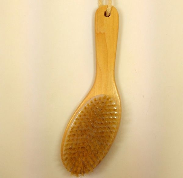 Wholesale-New Natural Bristle Dry Skin Exfoliation Brush Full Body Detox Fight Cellulite Tool