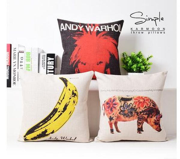 Banana Pillow Cover Cartoon Creative Pop Art Andy Warhol Pig