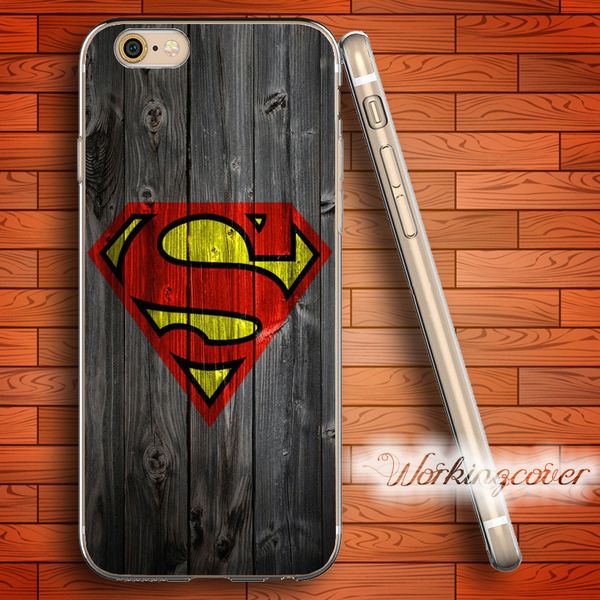 

fundas superman wood pattern soft clear tpu case for iphone 6 6s 7 plus 5s se 5 5c 4s 4 case silicone cover