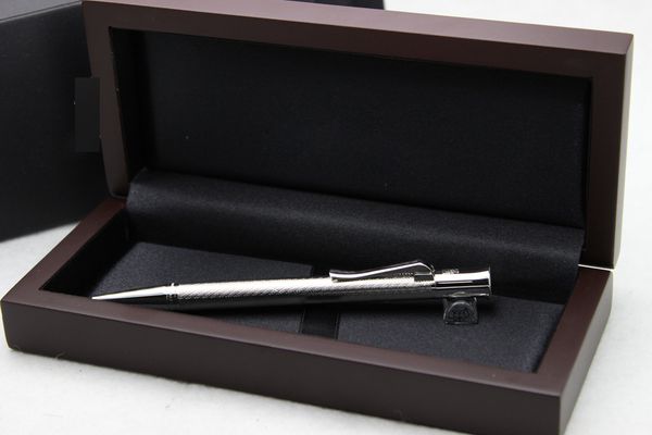 

metal luxury pen silver wave ballpoint pen luxury pen business office & school red wood box, Blue;orange