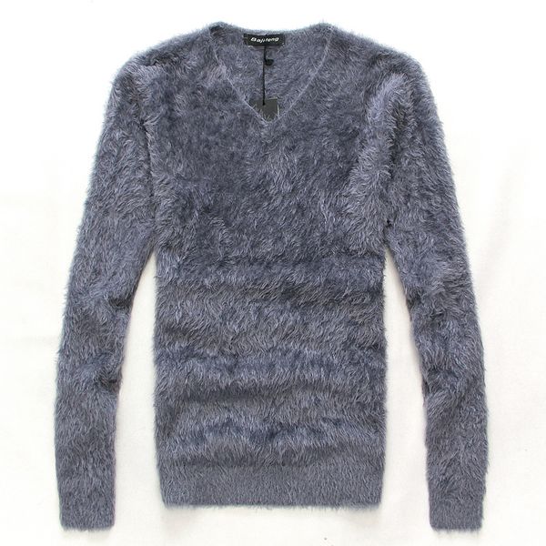 All'ingrosso-2016 inverno Nuovo arrivo Abbigliamento uomo Moda maschile slim scollo a V Pullover maglione mohair Bottoming camicia Uomo casual Top M L XL