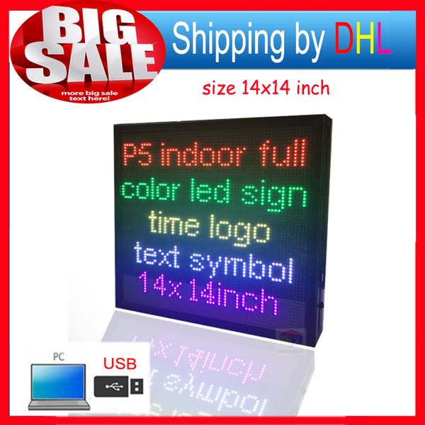 

p5 rgb led scrolling display message board/indoor full color led display/ support computer usb programmablefor led signs