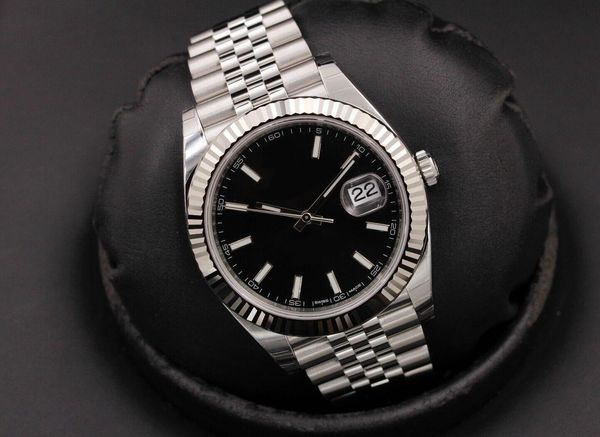 

new sell mens watches 41 mm 126334 stainless steel black dial asia 2813 automatic mechanical men's wristwatches christmas gift, Slivery;brown