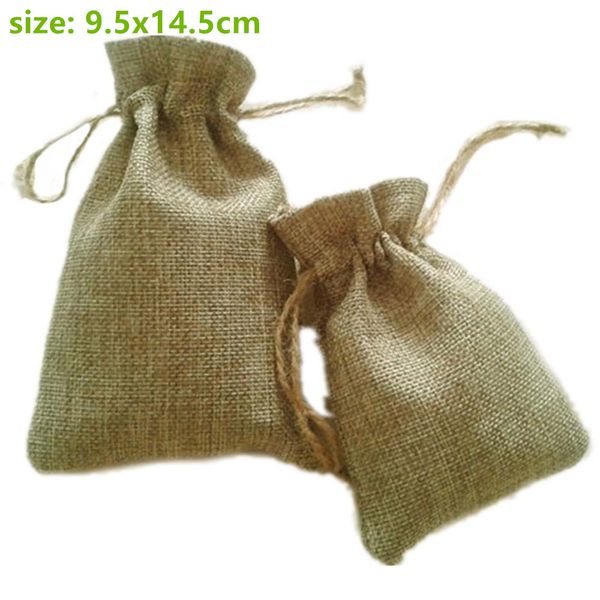 

wholesale- 10x15cm faux jute/hessian burlap drawstring sack bags wedding bomboniera christmas gift packaging bags for handmade soap