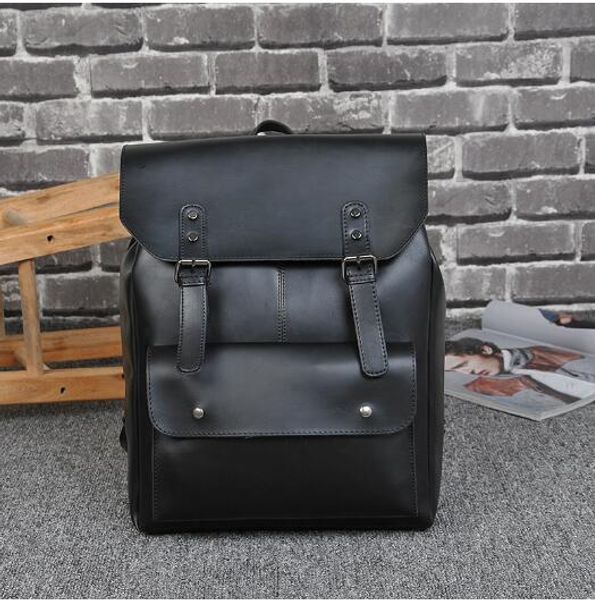

brand men's backpack pu leather backpacks male school bags lapbackpack man waterproof travel backpack leisure stylish vintage luggage