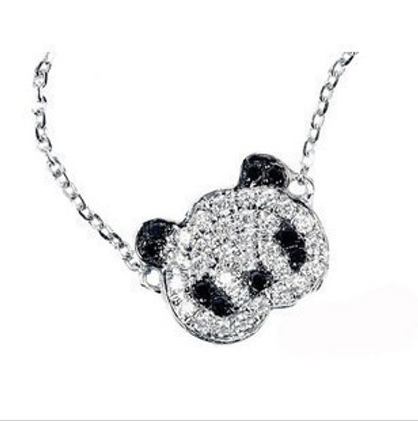 

wholesale-$10 (mix order) cute panda clavicle chain delicate short necklace jewelry n029, Silver