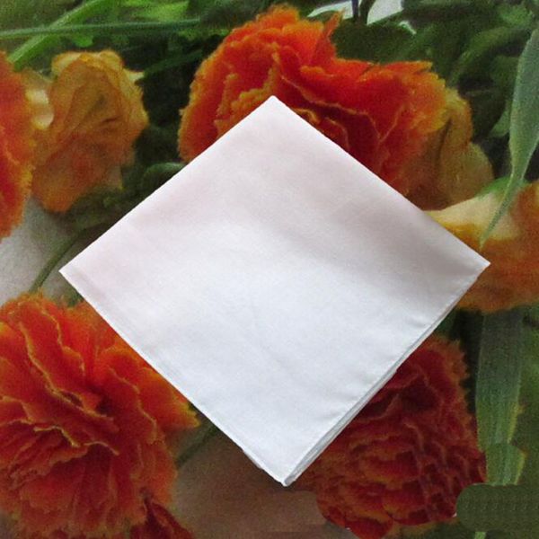 

party pure white hankerchiefs 100% cotton handkerchiefs women men 41cm*41cm pocket square wedding plain diy print draw hankie, Blue;white