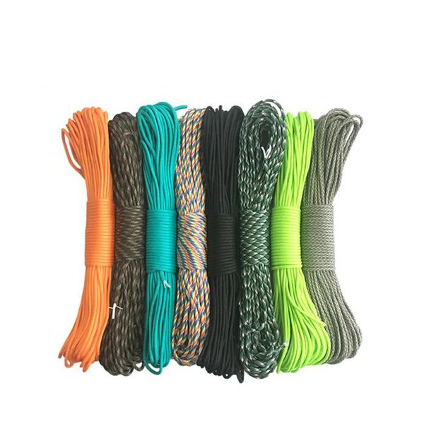 

416 colors Paracord 550 Parachute Cord Lanyard Rope Mil Spec Type 7 Strand Cord 100FT 31m Climbing Camping survival equipment