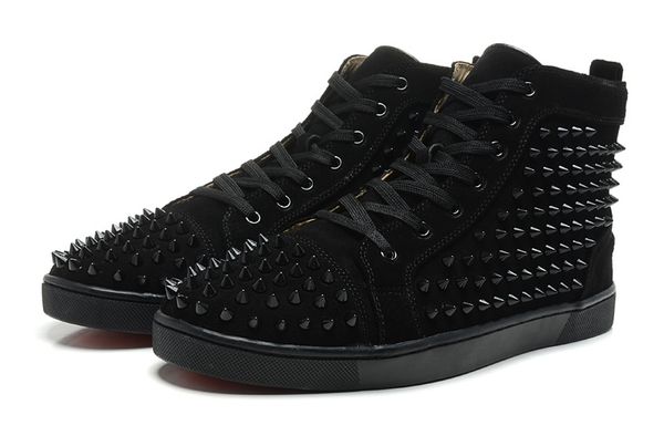 

black suede red bottom mens womens casual shoes embellished spikes men designer sneaker 2019 fashion luxury leisure trainers drop shipping