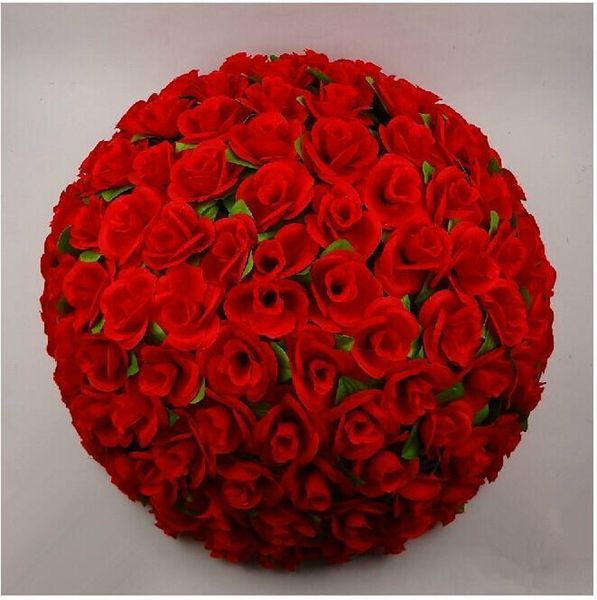 

40 cm 16inch elegant white artificial decorative ilk flower ro e ki ing ball diy craft ornament for wedding party decoration upplie