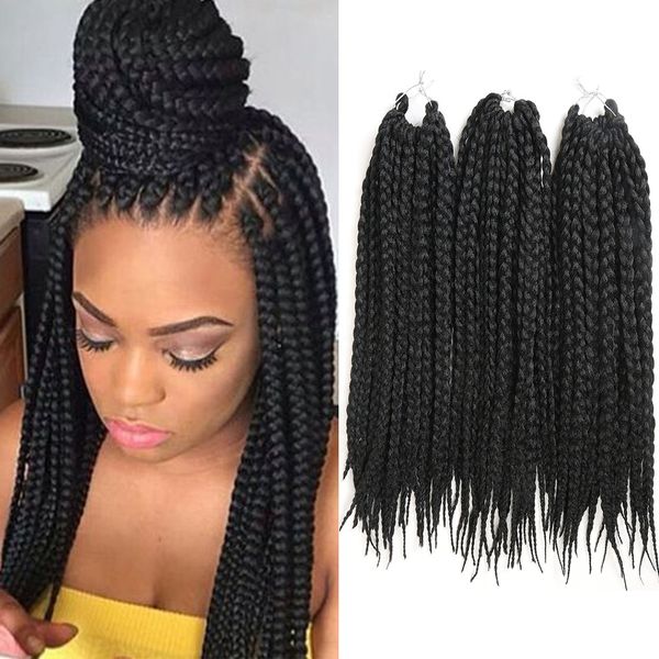 2020 1 Packombre Black Gray 3s Small Box Braids 24 Roots 18
