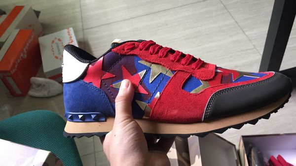 

rivets camouflage shoes men and women sneakers lovers shoes sneakers 35-46, Black