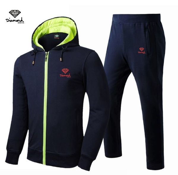 

a3553351 fashion style diamond supply men's sweat zipper suit outdoor hip hop clothing casual sportswear,s-xxl, Gray