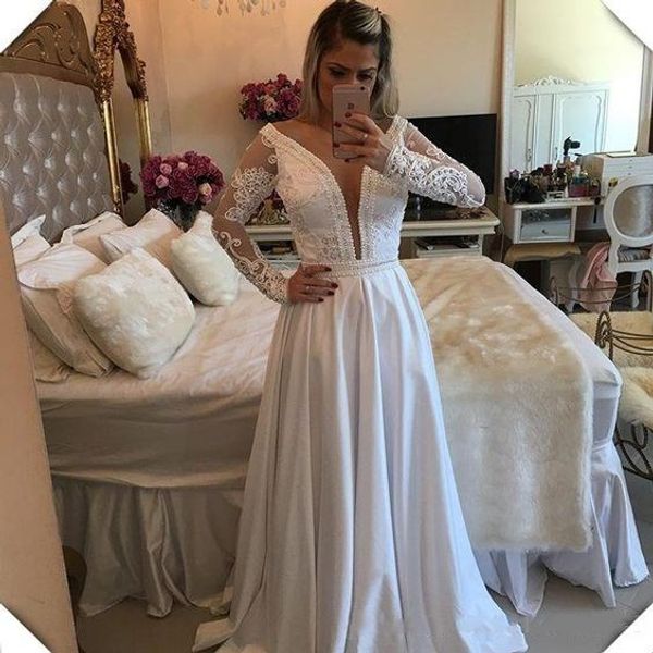 

2021 white long sleeve prom dresses lace party dresses robe de soiree, Black