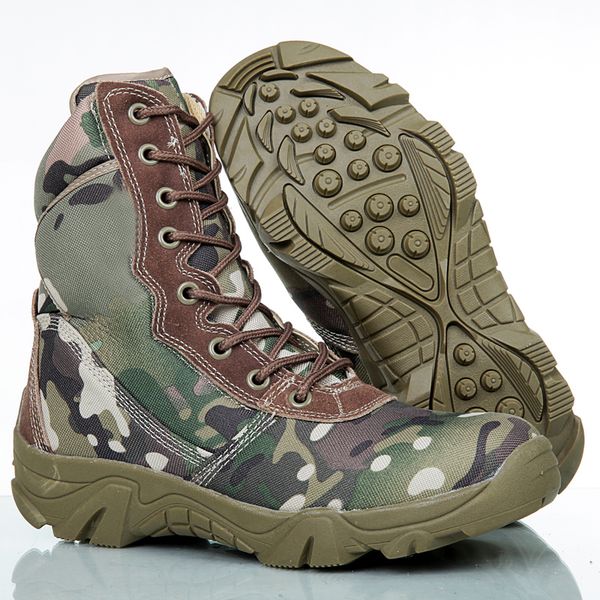 

outdoor sport army men's tactical boots camo male combat desert shoes leather boots enthusiasts marine shoes, Black;green