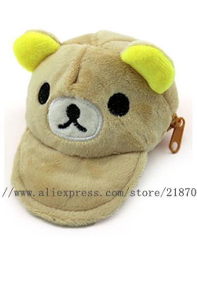 

wholesale- san-x riakkuma bear little 12cm coin bag case ; girl's gift key chain bag ; pocket coin purse bag, Red;black