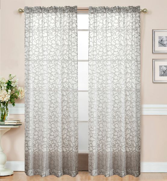 Fashion Sewing Beads The Little Flower Sheer Curtains For Living