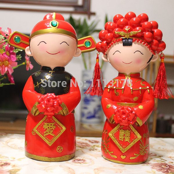 

wholesale- chinese wedding cake ers bride and bridegroom figurine cake er decoration valentine's day gift