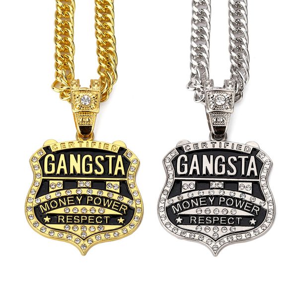 

european and american fashion pop pendant necklace hip hop rapper coat pendant thick gold plated necklace, Silver