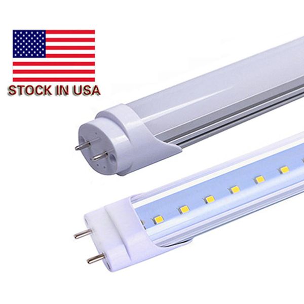 

stock in usa - 4ft t8 led tube lights 18w 20w 22w smd2835 4 feets led fluorescent bulbs 1200mm ac 85-265v ce rohs fcc