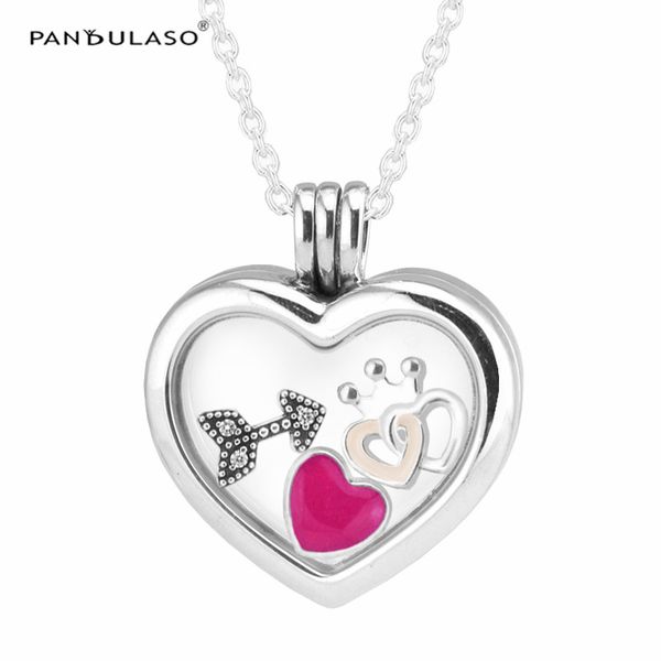 

telesthesia love petites medium floating locket pendant necklaces sterling silver jewelry diy choker fit pandora charms beads