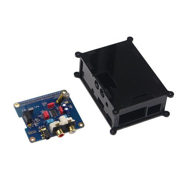 Freeshipping Raspberry pi 3 Módulo de Placa de Som de Áudio I2S interface placa de expansão HIFI DAC + caixa de Acrílico Preto para Raspberry pi 2/3 modelo B