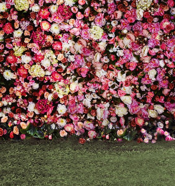 Sfondo da parete con fiori di rose stampate in digitale per la fotografia di matrimonio Fiori di peonia romantici Sfondo per cabine fotografiche per feste floreali per bambini