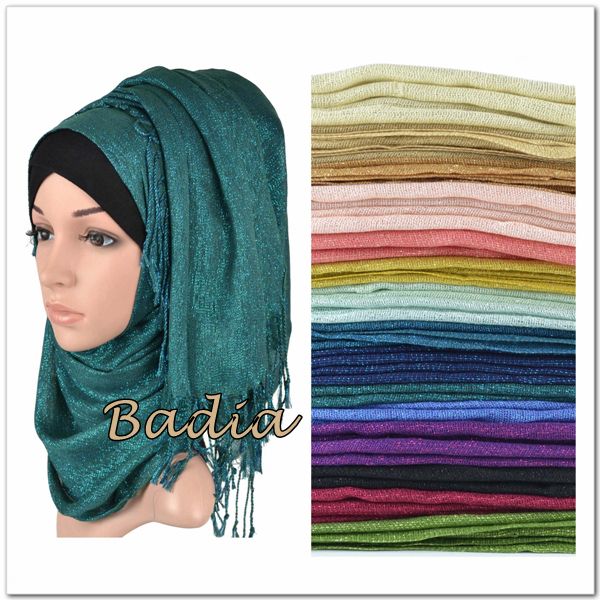 

wholesale- one shimmer solid plain glitter hijab scarf shinny metallic long scarves tassel muslim viscose lurex shawl islamic head wraps, Blue;gray