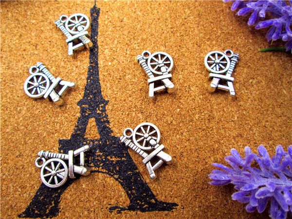 

90pcs spinning wheel charms pendants tibetan silver 20mm x14mm, Bronze;silver