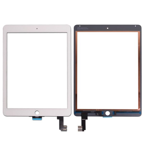 20 pcs novo digitador de painel de vidro de tela de toque para ipad air 2 balck e branco frete grátis