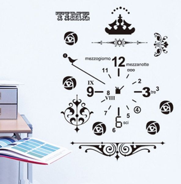 

новый дизайн часы настенных наклейки гостиной art декалите removeable обои mural наклейка для детской комнаты девушка клей декоративной спал