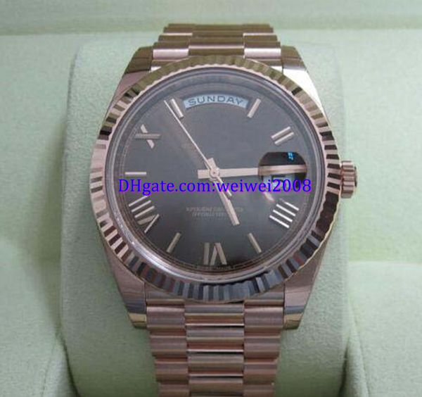 

factory to provide the luxury watches mens watch mens watch 40mm rose 18k gold 228235 chocolate roman unworn, Slivery;brown