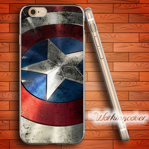 

capa captain america shield soft clear tpu case for iphone 7 6 6s plus 5s se 5 5c 4s 4 case silicone cover