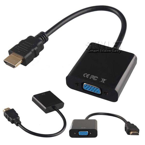 

1080p HDMI to VGA Converter Audio & Video Cables DP Display Port Male to VGA Female Converter Adapter Cable 100 Pcs DHL With Opp Package