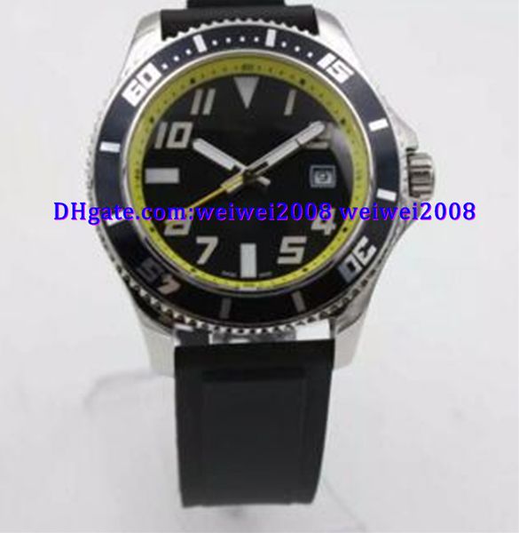

luxury watch automatic mechanical men's watch black rubber black dial watches, Slivery;brown